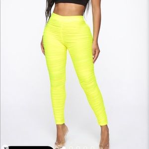 Neon Yellow scrunch pants